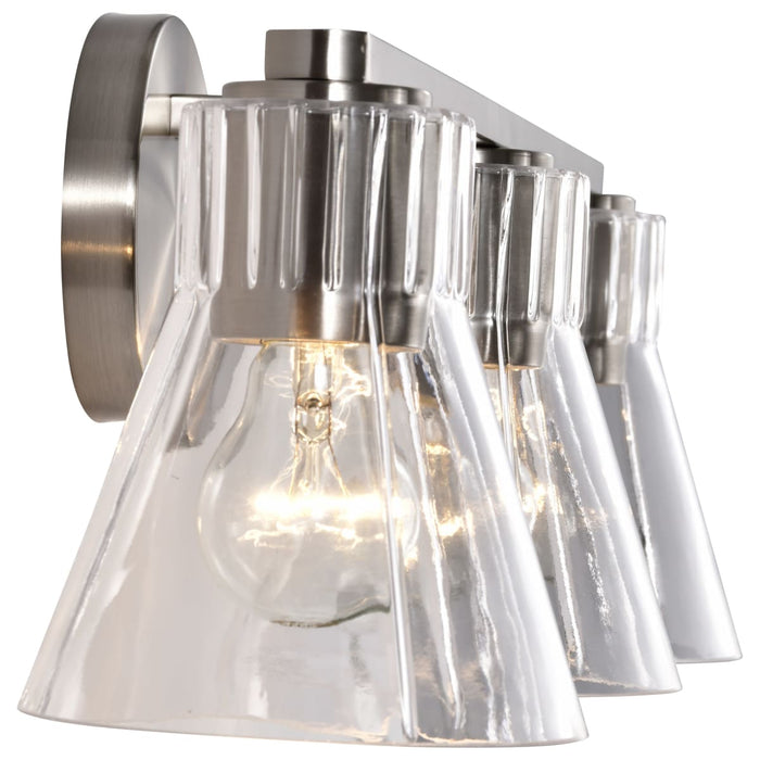 Vanity Nuvo 60-8333 Gianna - 3 Light Vanity - Brushed Nickel Finish - Clear Glass Nuvo
