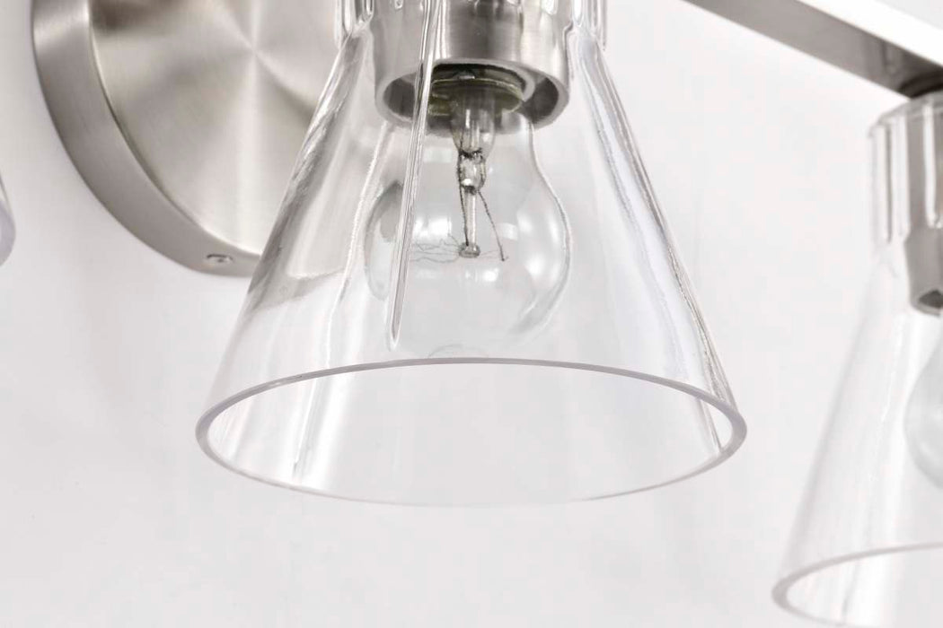 Vanity Nuvo 60-8333 Gianna - 3 Light Vanity - Brushed Nickel Finish - Clear Glass Nuvo