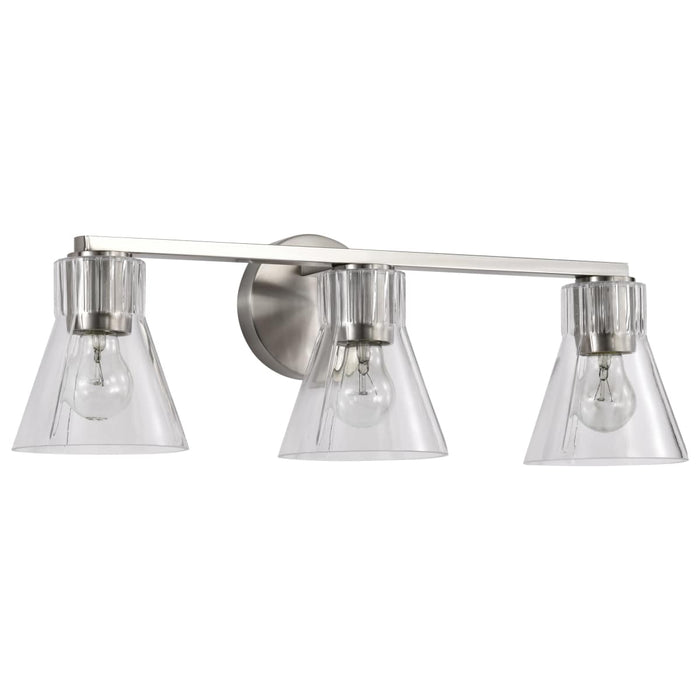 Vanity Nuvo 60-8333 Gianna - 3 Light Vanity - Brushed Nickel Finish - Clear Glass Nuvo