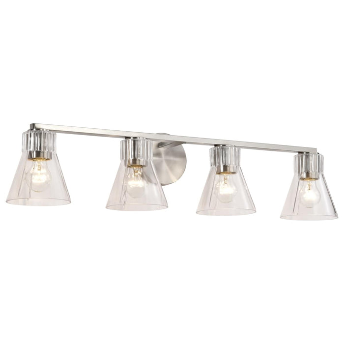Vanity Nuvo 60-8334 Gianna - 4 Light Vanity - Brushed Nickel Finish - Clear Glass Nuvo