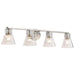 Vanity Nuvo 60-8334 Gianna - 4 Light Vanity - Brushed Nickel Finish - Clear Glass Nuvo