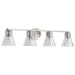 Vanity Nuvo 60-8334 Gianna - 4 Light Vanity - Brushed Nickel Finish - Clear Glass Nuvo