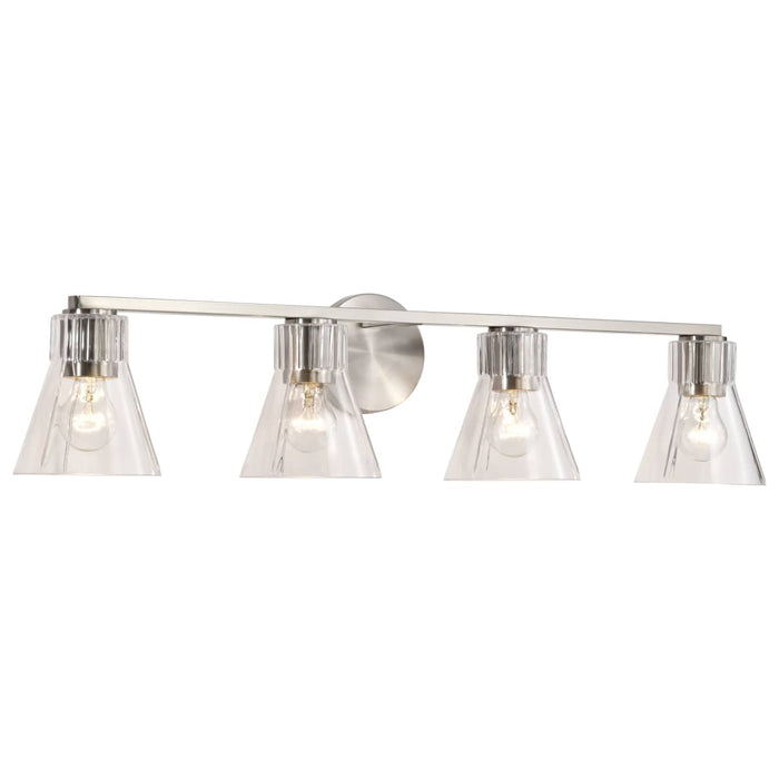 Vanity Nuvo 60-8334 Gianna - 4 Light Vanity - Brushed Nickel Finish - Clear Glass Nuvo