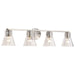Vanity Nuvo 60-8334 Gianna - 4 Light Vanity - Brushed Nickel Finish - Clear Glass Nuvo