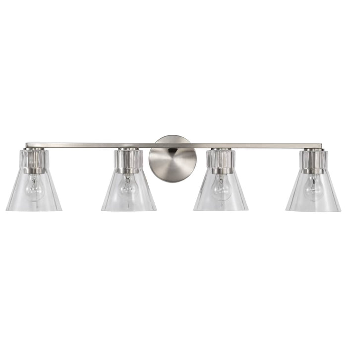 Vanity Nuvo 60-8334 Gianna - 4 Light Vanity - Brushed Nickel Finish - Clear Glass Nuvo