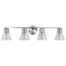 Vanity Nuvo 60-8334 Gianna - 4 Light Vanity - Brushed Nickel Finish - Clear Glass Nuvo