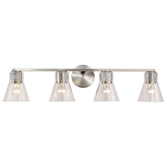 Vanity Nuvo 60-8334 Gianna - 4 Light Vanity - Brushed Nickel Finish - Clear Glass Nuvo