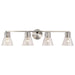 Vanity Nuvo 60-8334 Gianna - 4 Light Vanity - Brushed Nickel Finish - Clear Glass Nuvo