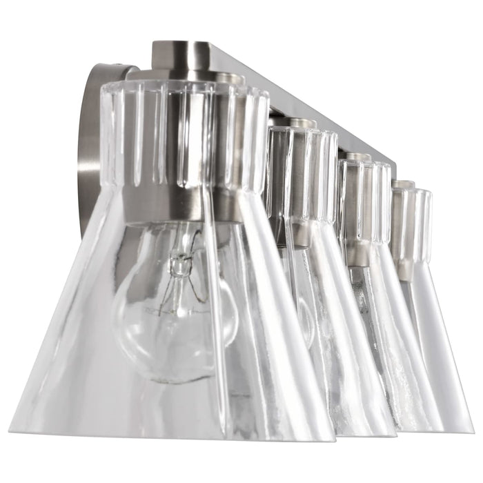 Vanity Nuvo 60-8334 Gianna - 4 Light Vanity - Brushed Nickel Finish - Clear Glass Nuvo