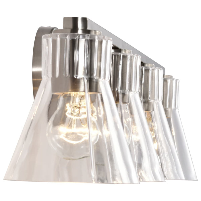 Vanity Nuvo 60-8334 Gianna - 4 Light Vanity - Brushed Nickel Finish - Clear Glass Nuvo