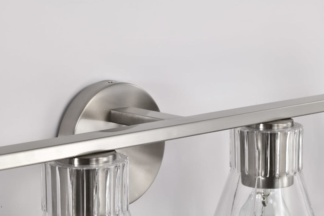 Vanity Nuvo 60-8334 Gianna - 4 Light Vanity - Brushed Nickel Finish - Clear Glass Nuvo