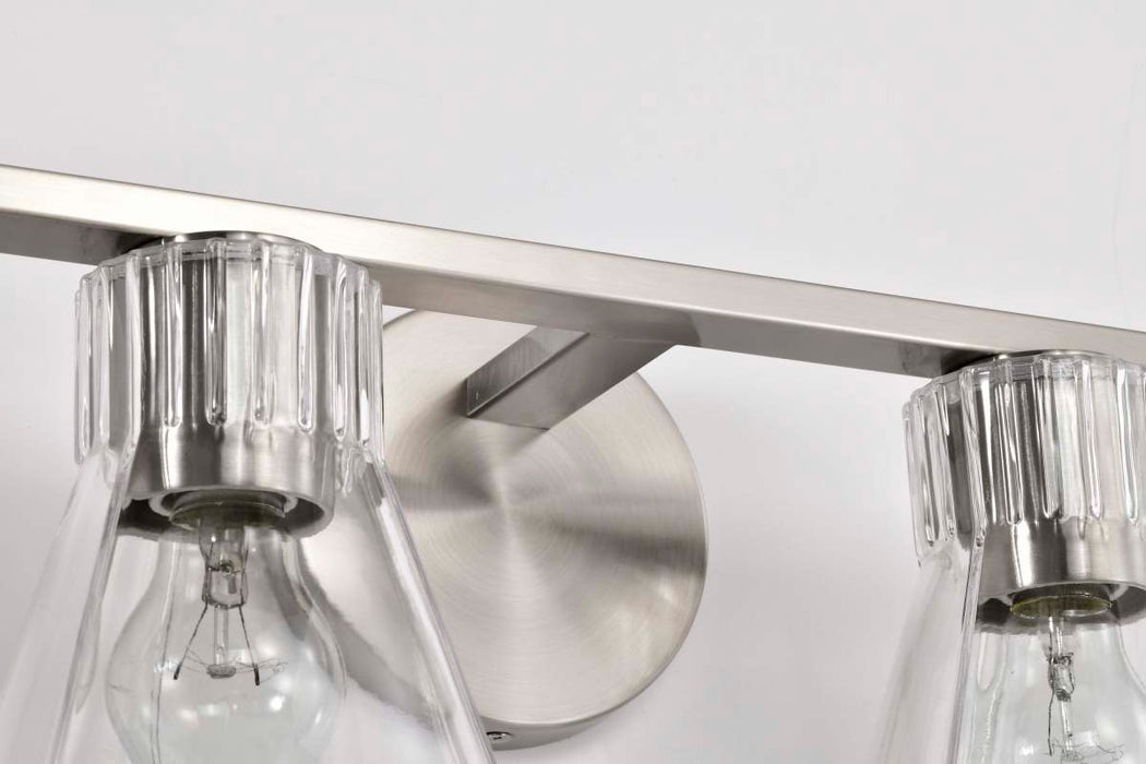Vanity Nuvo 60-8334 Gianna - 4 Light Vanity - Brushed Nickel Finish - Clear Glass Nuvo