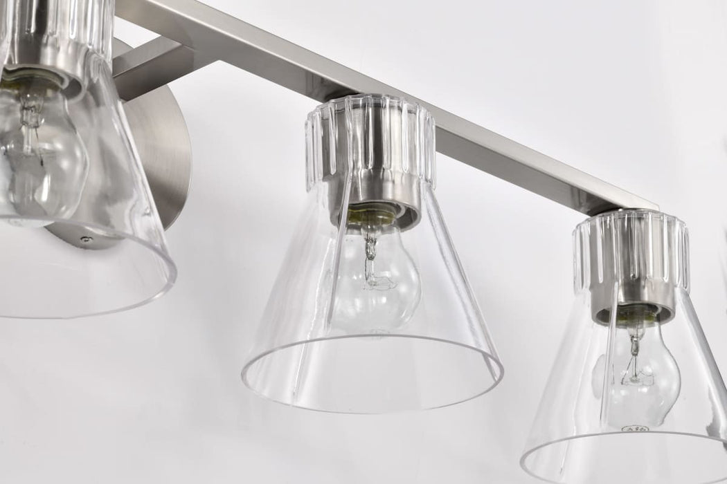 Vanity Nuvo 60-8334 Gianna - 4 Light Vanity - Brushed Nickel Finish - Clear Glass Nuvo