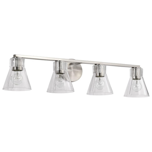 Vanity Nuvo 60-8334 Gianna - 4 Light Vanity - Brushed Nickel Finish - Clear Glass Nuvo