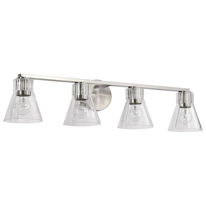 Vanity Nuvo 60-8334 Gianna - 4 Light Vanity - Brushed Nickel Finish - Clear Glass Nuvo
