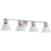 Vanity Nuvo 60-8334 Gianna - 4 Light Vanity - Brushed Nickel Finish - Clear Glass Nuvo