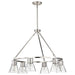 Chandelier Nuvo 60-8335 Gianna - 6 Light Chandelier - Brushed Nickel Finish - Clear Glass Nuvo