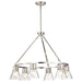 Chandelier Nuvo 60-8335 Gianna - 6 Light Chandelier - Brushed Nickel Finish - Clear Glass Nuvo