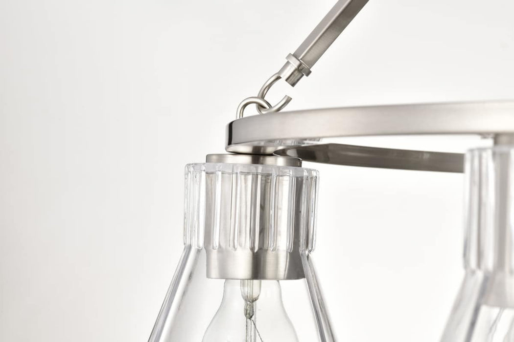 Chandelier Nuvo 60-8335 Gianna - 6 Light Chandelier - Brushed Nickel Finish - Clear Glass Nuvo