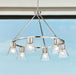 Chandelier Nuvo 60-8335 Gianna - 6 Light Chandelier - Brushed Nickel Finish - Clear Glass Nuvo