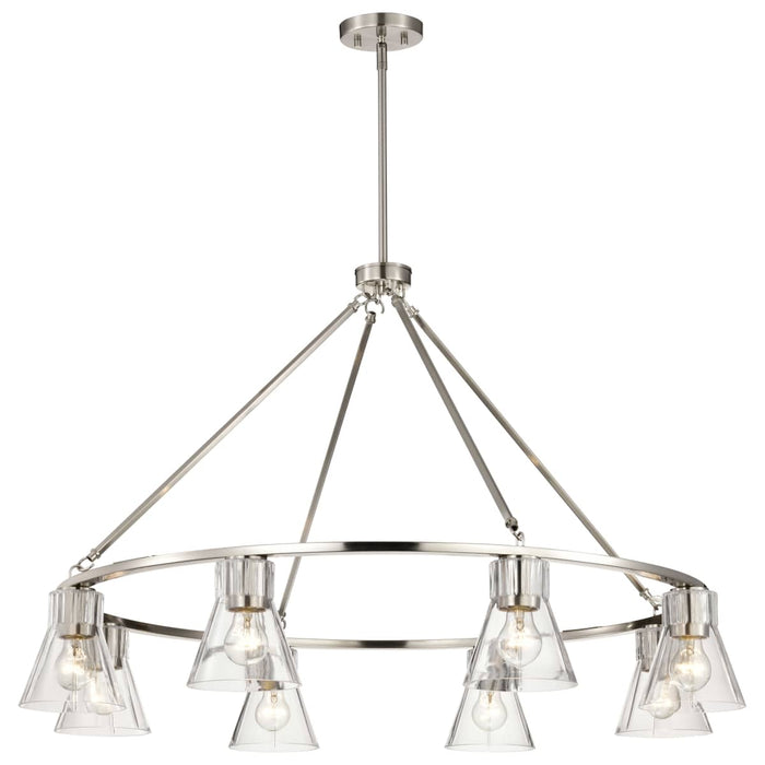 Chandelier Nuvo 60-8336 Gianna - 8 Light Chandelier - Brushed Nickel Finish - Clear Glass Nuvo