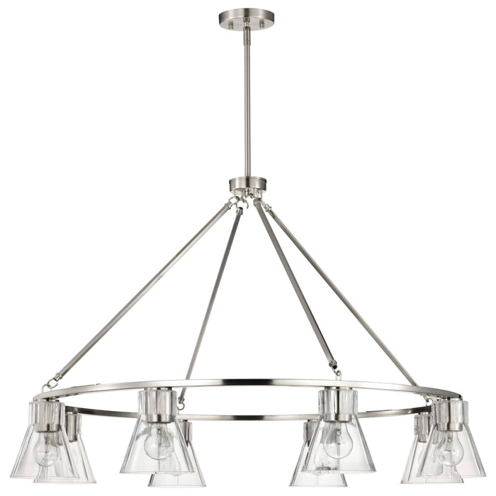 Chandelier Nuvo 60-8336 Gianna - 8 Light Chandelier - Brushed Nickel Finish - Clear Glass Nuvo