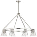 Chandelier Nuvo 60-8336 Gianna - 8 Light Chandelier - Brushed Nickel Finish - Clear Glass Nuvo