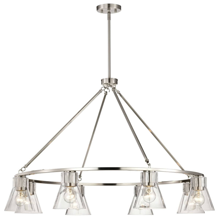 Chandelier Nuvo 60-8336 Gianna - 8 Light Chandelier - Brushed Nickel Finish - Clear Glass Nuvo