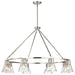 Chandelier Nuvo 60-8336 Gianna - 8 Light Chandelier - Brushed Nickel Finish - Clear Glass Nuvo