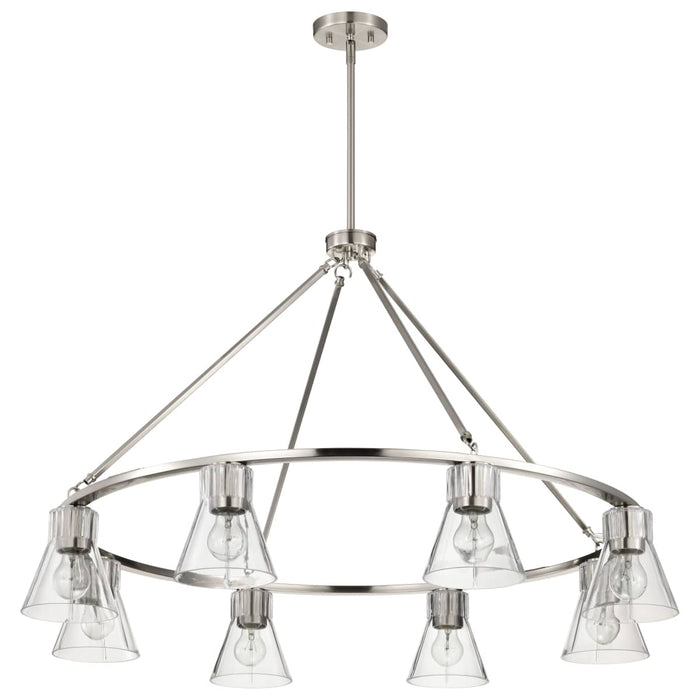 Chandelier Nuvo 60-8336 Gianna - 8 Light Chandelier - Brushed Nickel Finish - Clear Glass Nuvo