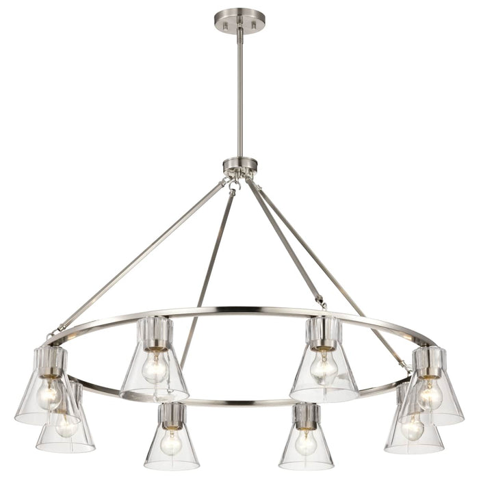 Chandelier Nuvo 60-8336 Gianna - 8 Light Chandelier - Brushed Nickel Finish - Clear Glass Nuvo