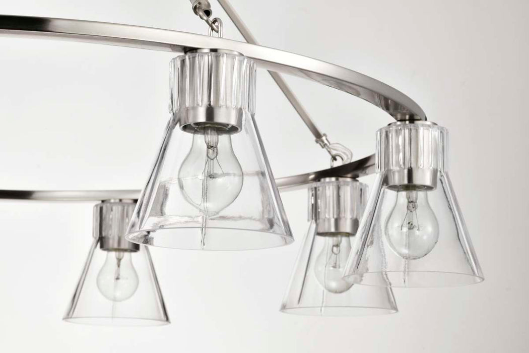 Chandelier Nuvo 60-8336 Gianna - 8 Light Chandelier - Brushed Nickel Finish - Clear Glass Nuvo