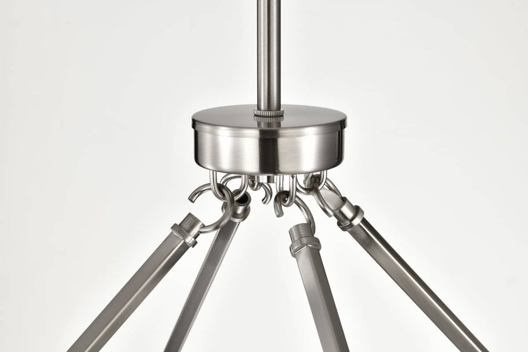 Chandelier Nuvo 60-8336 Gianna - 8 Light Chandelier - Brushed Nickel Finish - Clear Glass Nuvo
