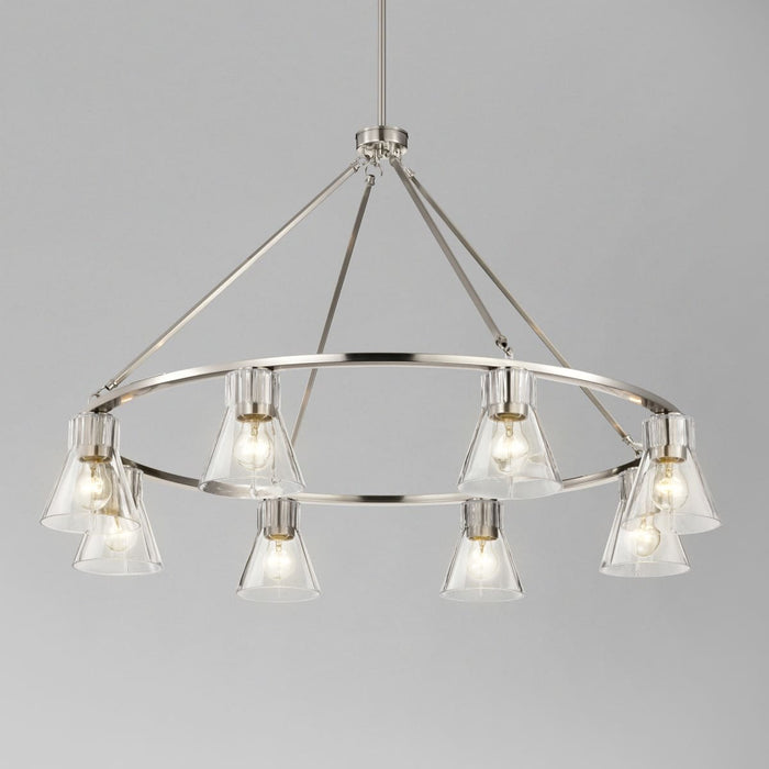 Chandelier Nuvo 60-8336 Gianna - 8 Light Chandelier - Brushed Nickel Finish - Clear Glass Nuvo