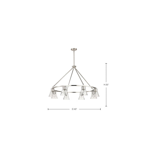 Chandelier Nuvo 60-8336 Gianna - 8 Light Chandelier - Brushed Nickel Finish - Clear Glass Nuvo