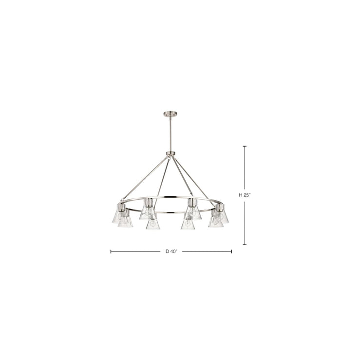 Chandelier Nuvo 60-8336 Gianna - 8 Light Chandelier - Brushed Nickel Finish - Clear Glass Nuvo