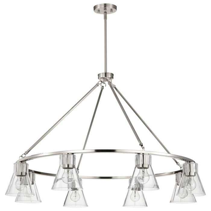 Chandelier Nuvo 60-8336 Gianna - 8 Light Chandelier - Brushed Nickel Finish - Clear Glass Nuvo