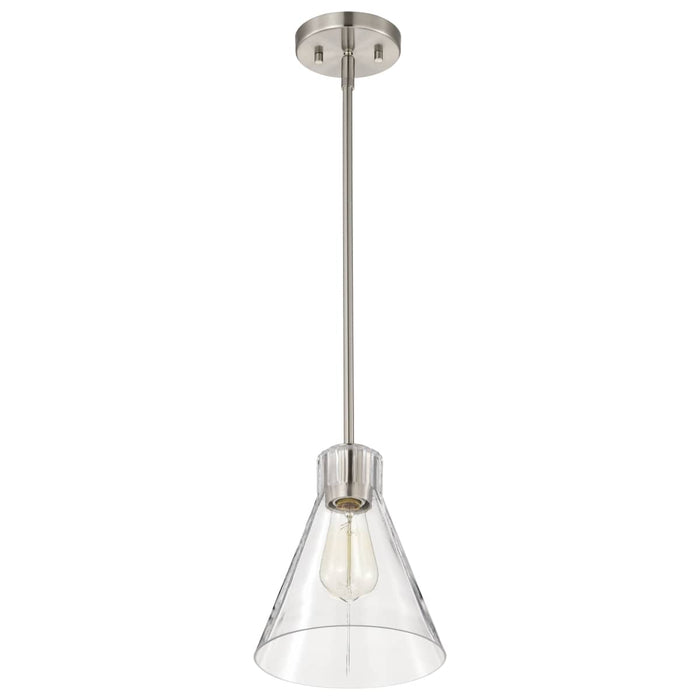 Mini Pendant Nuvo 60-8337 Gianna - Mini Pendant - Brushed Nickel Finish - Clear Glass Nuvo