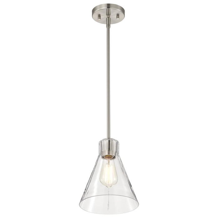 Mini Pendant Nuvo 60-8337 Gianna - Mini Pendant - Brushed Nickel Finish - Clear Glass Nuvo