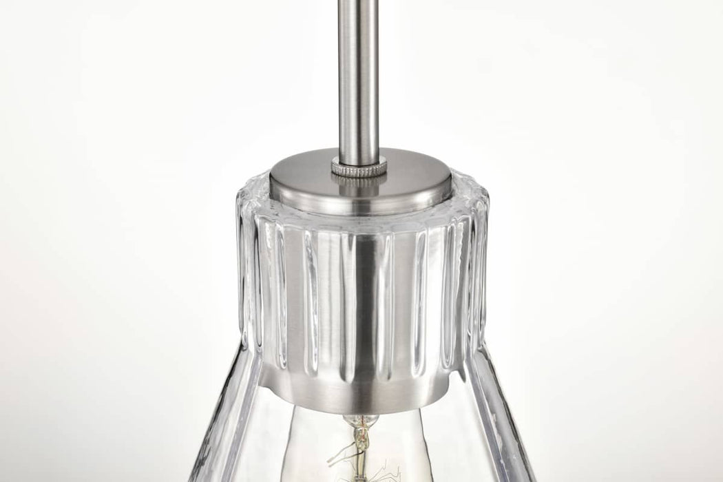 Mini Pendant Nuvo 60-8337 Gianna - Mini Pendant - Brushed Nickel Finish - Clear Glass Nuvo