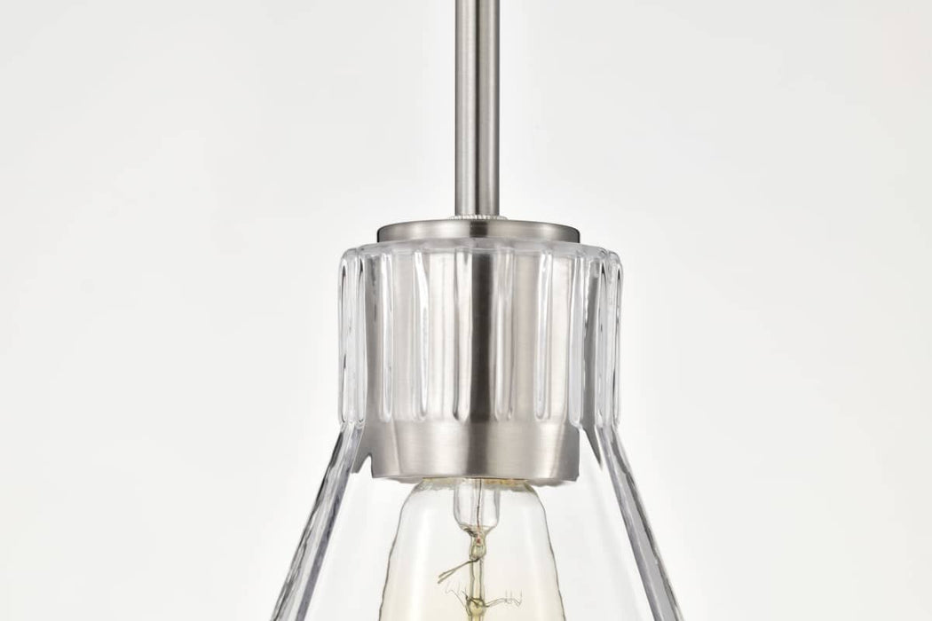 Mini Pendant Nuvo 60-8337 Gianna - Mini Pendant - Brushed Nickel Finish - Clear Glass Nuvo