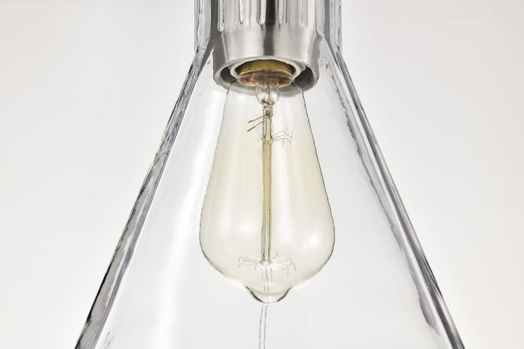 Mini Pendant Nuvo 60-8337 Gianna - Mini Pendant - Brushed Nickel Finish - Clear Glass Nuvo