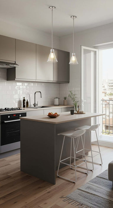 Mini Pendant Nuvo 60-8337 Gianna - Mini Pendant - Brushed Nickel Finish - Clear Glass Nuvo