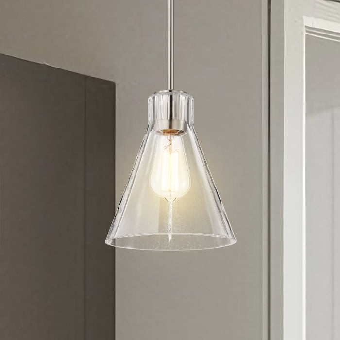 Mini Pendant Nuvo 60-8337 Gianna - Mini Pendant - Brushed Nickel Finish - Clear Glass Nuvo