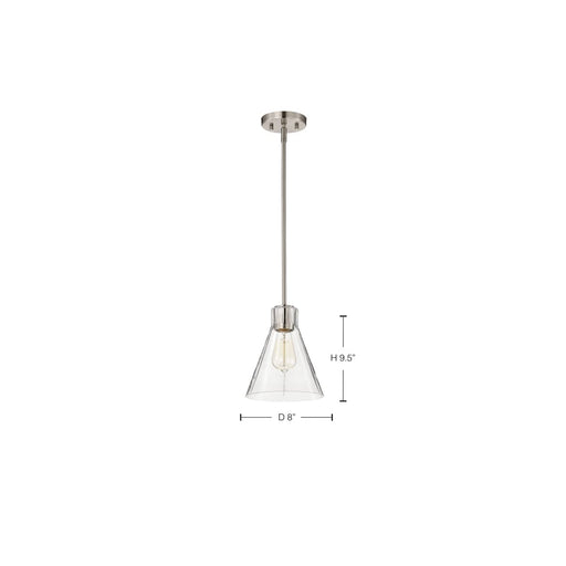 Mini Pendant Nuvo 60-8337 Gianna - Mini Pendant - Brushed Nickel Finish - Clear Glass Nuvo