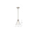 Mini Pendant Nuvo 60-8337 Gianna - Mini Pendant - Brushed Nickel Finish - Clear Glass Nuvo
