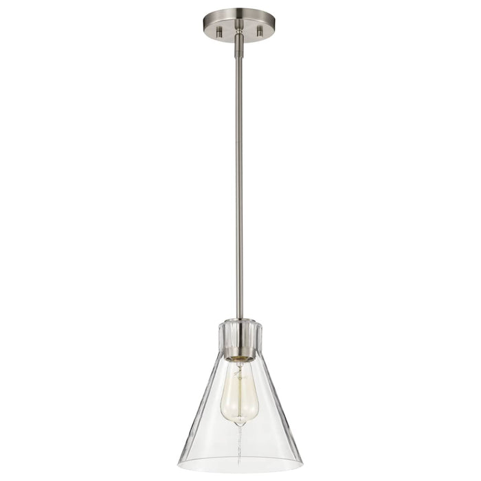 Mini Pendant Nuvo 60-8337 Gianna - Mini Pendant - Brushed Nickel Finish - Clear Glass Nuvo