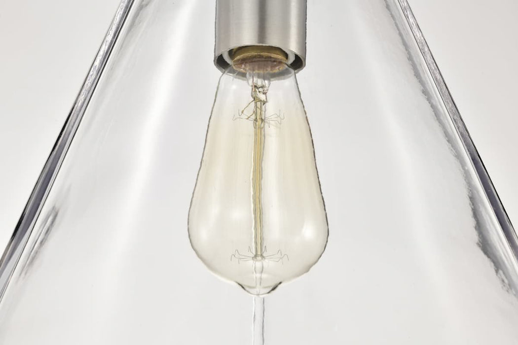 Pendant Nuvo 60-8338 Gianna - 1 Light Medium Pendant - Brushed Nickel Finish - Clear Glass Nuvo