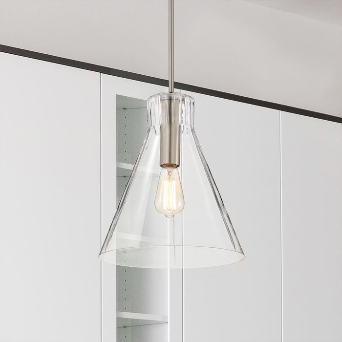 Pendant Nuvo 60-8338 Gianna - 1 Light Medium Pendant - Brushed Nickel Finish - Clear Glass Nuvo