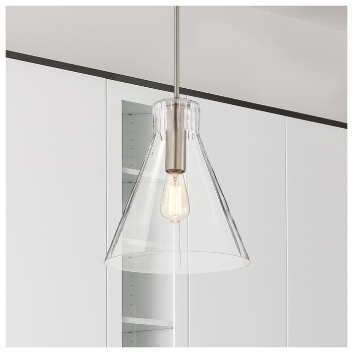 Pendant Nuvo 60-8338 Gianna - 1 Light Medium Pendant - Brushed Nickel Finish - Clear Glass Nuvo